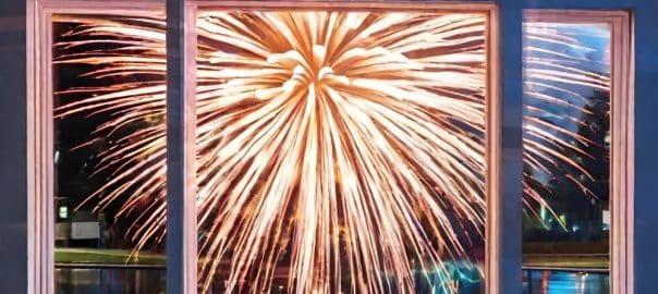 FIREWORK THROUGH WINDOW