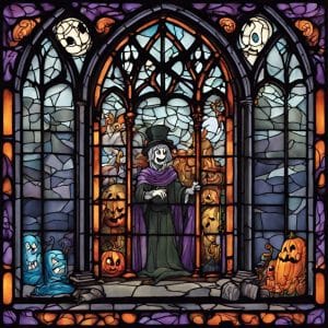 Halloween Stained Glass Window
