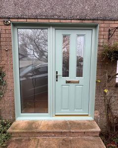 After Image of Chartweell Green UPVC door and satin glass in Beith