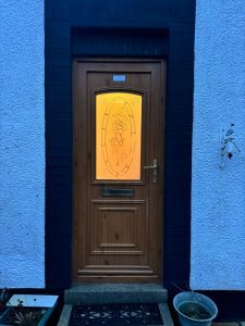 old upvc wood effect front door