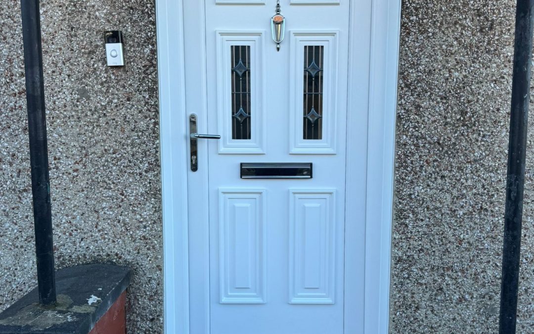 White UPVC Front Door Installed in Kilmarnock, East Ayrshire