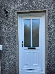 New Replacement uPVC Door in White Crosshouse