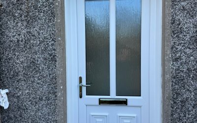 White uPVC Exterior Door Installed in Crosshouse, Ayrshire