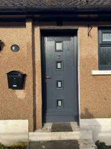 Anthracite composite door installation in Springside