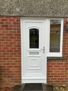 White upvc replacement front door