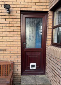 Old Rosewood upvc back exterior door, irvine, ayrshire