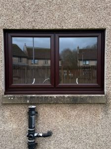 New upvc rosewood casement windows installed in Lochwinnoch